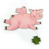 Figurină din lemn, atârnabilă, modelată cu laser - Decor din lemn, porc zburător