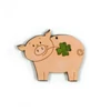 Figurină din lemn, atârnabilă, modelată cu laser - Ornament din lemn Trifoi cu porc
