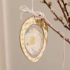 Hârtie mache, atârnabilă, cu orificiu în interior - ou, 10x7,2 cm
