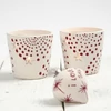 Suport de lumanare ceramică, lut alb - ajurat