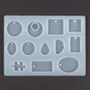 Imagine 1/5 - Matriță   de turnare si presare silicon pentru rasina sintetică, Fimo - pandantive plate, 12 tipuri