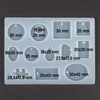 Imagine 3/5 - Matriță   de turnare si presare silicon pentru rasina sintetică, Fimo - pandantive plate, 12 tipuri