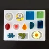 Matriță   de turnare si presare silicon pentru rasina sintetică, Fimo - pandantive plate, 12 tipuri