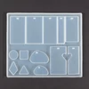 Matriță de turnare și presare din silicon pentru rășină sintetică, Fimo - pandantive plate, matrițe, 13 tipuri