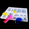 Matriță de turnare și presare din silicon pentru rășină sintetică, Fimo - pandantive plate, matrițe, 13 tipuri