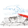 Marker pensulă, Brush Pen - 51 albastru deschis