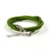 Colier din mătase cu armătură, 4 mm - verde