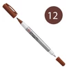Imagine 1/8 - Sakura IDenti Pen marker cu alcool, cu două vârfuri  - brown