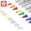 Sakura IDenti Pen marker cu alcool, cu două vârfuri  - black