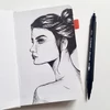 Bruynzeel Fineliner Brush pen liner cu două vârfuri   în set - 12 buc