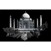 Set tablou gravură cu stilou gravură , 29x39 cm - Taj Mahal, argintiu