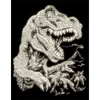 Kit de gravare a schițelor cu pix, 20x25 cm - Dinozaur, strălucire în întuneric