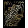 Set tablou gravură cu stilou gravură , 20x25 cm - Koala, auriu
