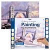 Set de colorat după numere, culori acrilice+pensulă, 29x39 cm - Tower Bridge