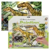 Set de colorat după numere, culori acrilice+pensulă, 29x39 cm - Dinozauri