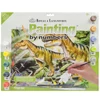 Set de colorat după numere, culori acrilice+pensulă, 29x39 cm - Dinozauri