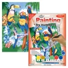 Set de colorat după numere, culori acrilice+pensulă, 22x30 cm - pasari exotice