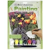 Set de colorat după numere, culori acrilice+pensulă, 22x30 cm - Iepurasi de primavara