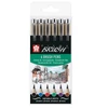 Sakura Pigma Brush Set markere pensulă , 6 buc