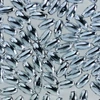 Imagine 1/2 - Mărgele în formă de boabe de ovăz, 3x6 mm - argintiu