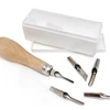 Set de cuțite pentru tăiat linoleum ABIG în cutie de plastic, 7 buc