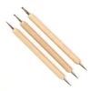 Imagine 1/2 - Set de instrumente pentru gofrare, marcare, punctare hârtie, cu mâner din lemn - cap de 1-3 mm