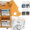 L&B Fine Set pictură în ulei - Prestige box : 28x20 ml + 4x75 ml + 2x60 ml + accesorii, cutie din lemn