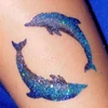 Șablon de tatuaj, șablon autoadeziv - Delfinii 01