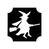Șablon de tatuaj, șablon autoadeziv - Witch 01