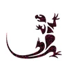 Imagine 2/3 - Șablon de tatuaj, șablon autoadeziv - șopârlă, gecko 01