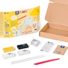 Set Plastilină care se întărește la coacere  Efect Fimo, 4x25 g - design marmura, Marble Design