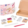 Set Plastilină care se întărește la coacere  Efect Fimo, 4x25 g - design de tricotat, Design Knit and Braid