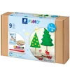 FIMO Air Basic Christmas Set, set plastilină de Crăciun, 500 g cu accesorii