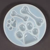 Matriță de turnare și presare din silicon pentru rășină sintetică, Fimo - labe de câine, oase, 4 buc, 4 tipuri