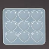 Matriță de turnare și presare din silicon pentru rășină sintetică, Fimo - inimă, convexă, 9 buc.