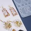 Turnare din silicon și matriță de presare pentru rășină sintetică, Fimo - cercei plati, cu picături de frunze-geometrice, 7 tipuri