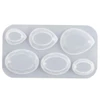 Imagine 2/6 - Formă din silicon pentru rășină sintetică- pandantiv plat, oval-picătură, lustruită, mărimea 3-3