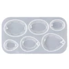 Imagine 1/6 - Formă din silicon pentru rășină sintetică- pandantiv plat, oval-picătură, lustruită, mărimea 3-3