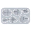 Formă din silicon pentru rășină sintetică- pandantiv plat, oval-picătură, lustruită, mărimea 3-3