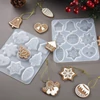 Matriță de turnare și presare din silicon pentru rășină sintetică, Fimo - decorațiuni plate de Crăciun, 9 tipuri