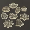Matriță de turnare și presare din silicon pentru rășină sintetică, Fimo - decorațiuni plate de Crăciun, 9 tipuri