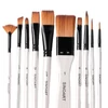 Set de pensule, sintetice - mixte, 10 buc, in suport cu fermoar