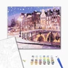 Pictură pe numere, pe pânză întinsă, 40x50 cm - O poveste despre Amsterdam în timpul iernii