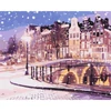 Pictură pe numere, pe pânză întinsă, 40x50 cm - O poveste despre Amsterdam în timpul iernii