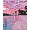 Imagine 1/5 - Set pictură pe numere, pe pânză întinsă, 40x50 cm -  Viața în roz