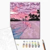 Imagine 5/5 - Set pictură pe numere, pe pânză întinsă, 40x50 cm -  Viața în roz