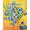 Imagine 1/6 - Set de colorat după numere, pe pânză întinsă, 40x50 cm - Van Gogh: Irisi in vaza