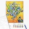 Imagine 6/6 - Set de colorat după numere, pe pânză întinsă, 40x50 cm - Van Gogh: Irisi in vaza