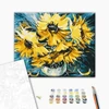 Imagine 5/5 - Set pictură pe numere, pe pânză întinsă, 40x50 cm - Oleg Loburak: Floarea soarelui