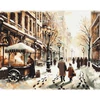 Set pictură pe numere, pe pânză întinsă, 40x50 cm - Oraș în timp de iarnă